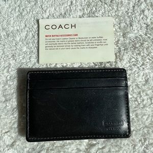 COACH WATER BUFFALO CARD WALLET, NEW
